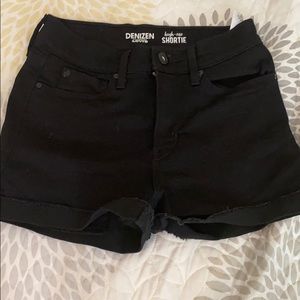 Black high rise shorts
